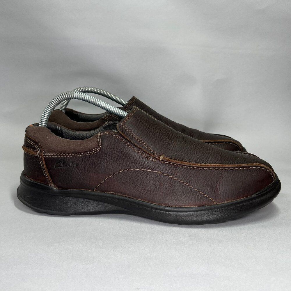 Clarks Loafers Men's Size 10W Brown Leather Slip On Casual Comfort‎ Shoes